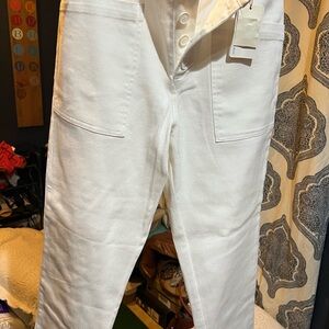 Skies Are Blue White Textured Fabric NWOT